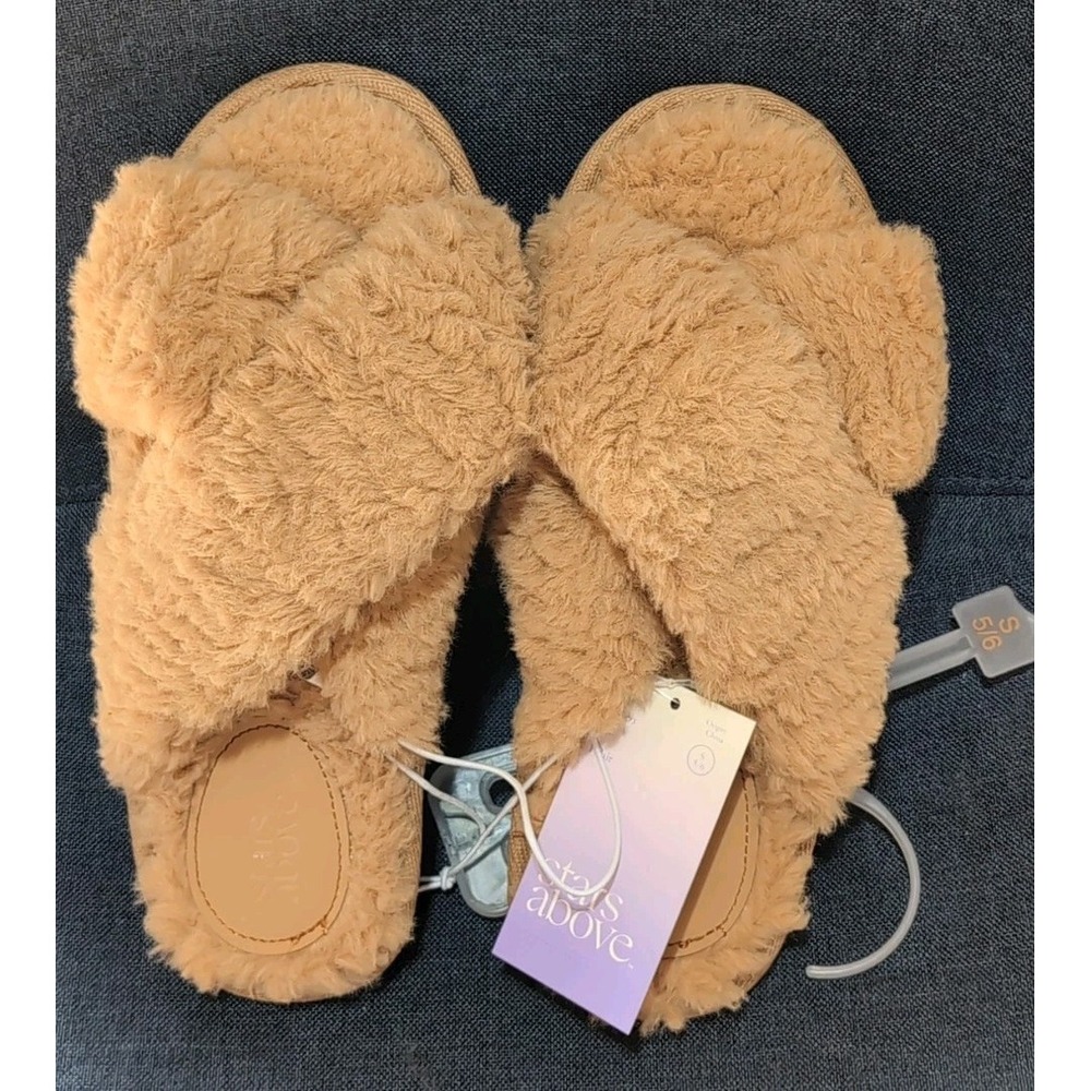Stars Above Teddy Cozy Light Brown Women's Slippers S 5/6